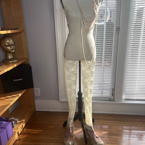 American apparel size medium/large lace spaghetti, strap, bodysuit. - Picture 4 of 10